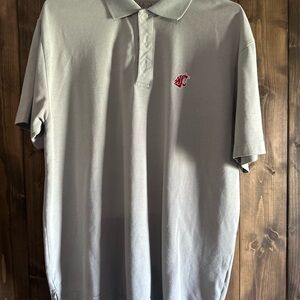 Classic Gray Polo Shirt with Embroidered Logo